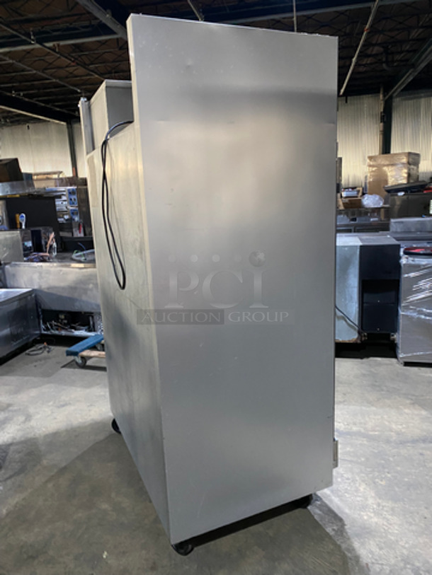 Traulsen 2 Door Reach In Freezer Unit! With Poly Coated Racks! All Stainless Steel! On Casters! Works Great! Model: G22010 SN: T170039I11 115V 60HZ 1 Phase - Image 3 of 10