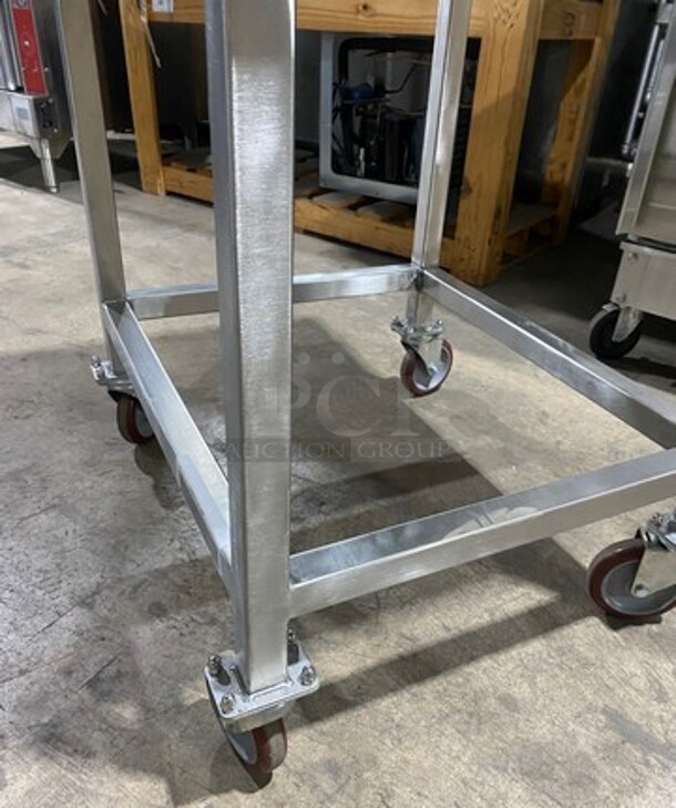 NICE! Butcher Block Never Used Reversable Prep Table! 3" Thick! On Casters! - Image 6 of 8