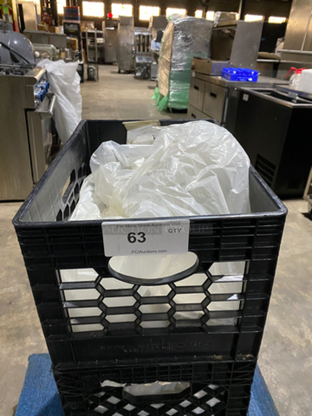 ALL ONE MONEY! Homer Laughlin White Ceramic Plates! Includes Black Poly Crate! - Image 1 of 6