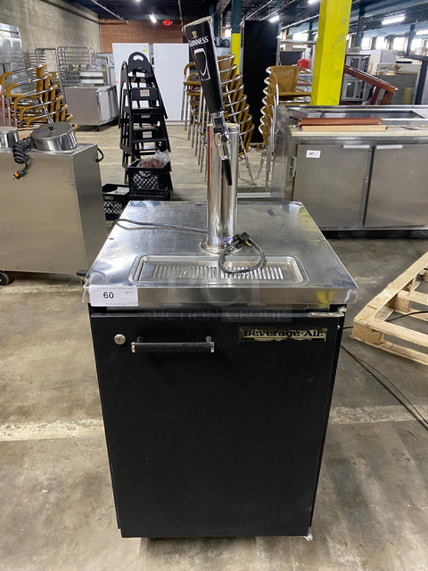 Beverage Air Commercial Refrigerated Single Tap Kegerator! With Beer Tower! With Underneath Storage Space! On Casters! Model: BM23 SN: 4400624 115V 60HZ 1 Phase