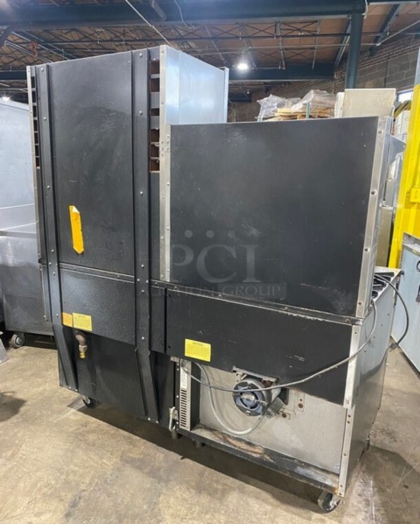 WOW! Hussmann Southbend Stainless Steel Commercial 12 Burner Stove! With One Full Size Convection Oven And Full Size Oven! With Raised Back Splash And Salamander Overhead! On Commercial Casters! Working When Removed! - Image 3 of 12