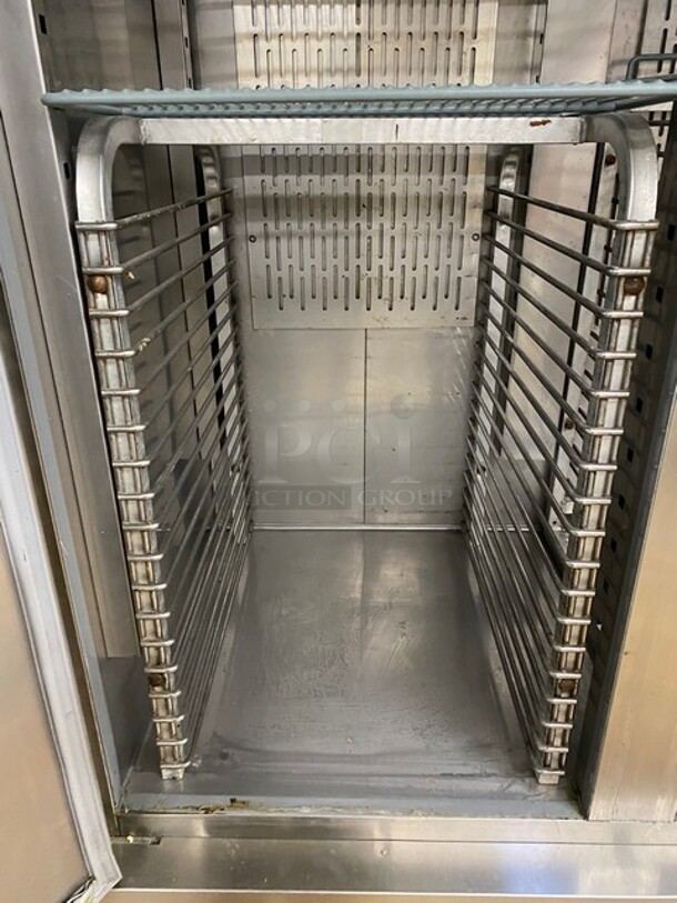 Avantco Stainless Steel Commercial 2 Door Reach In Freezer w/ Poly Coated Racks on Commercial Casters! Working When Removed! MODEL 178CFD2FF - Image 6 of 8
