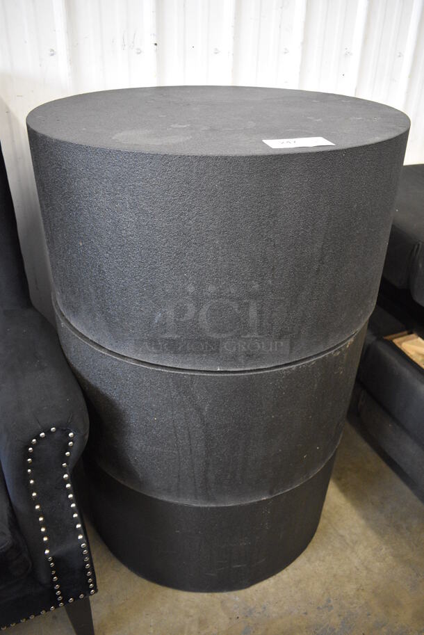 3 Black Round End Tables. 30x30x15. 3 Times Your Bid! - Image 1 of 3
