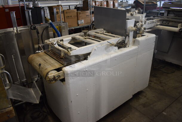 Metal Commercial Floor Style Dough Sheeter on Commercial Casters. 250 Volts, 1 Phase. 89x34x54 - Image 1 of 8