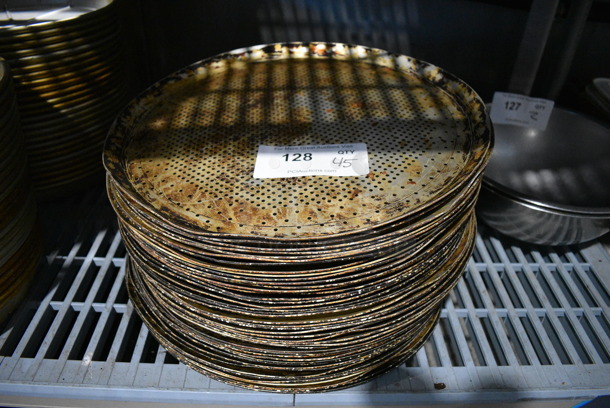 45 Metal Perforated Round Baking Pans. 15.25x15.25x1. 45 Times Your Bid!