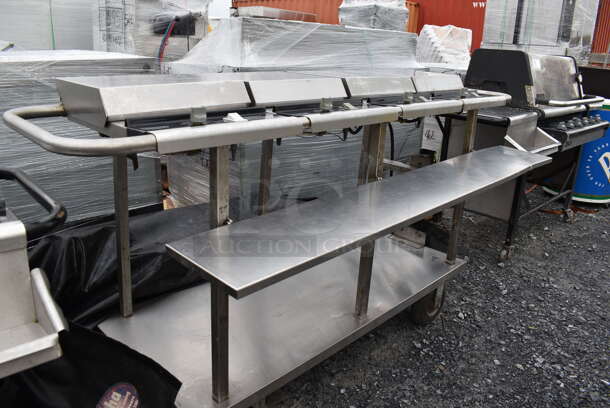 Metal Outdoor Propane Gas Powered 4 Burner Range on Commercial Casters. Comes w/ Cover. 79x23x42