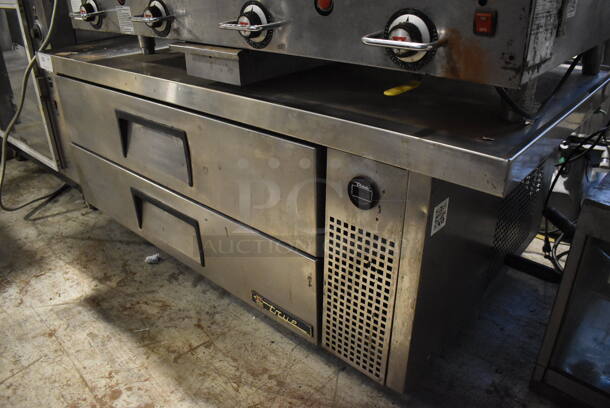 2015 True TRCB-52-60 Stainless Steel Commercial 2 Drawer Chef Base on Commercial Casters. 115 Volts, 1 Phase. 60x32x25. Tested and Working! - Image 1 of 5