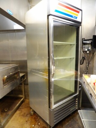 True Single (Glass) Door, Stainless, Upright, Reach-In Cooler. TESTED AND WORKING 

Model GDM-26-HC~TSL01. 

7'5