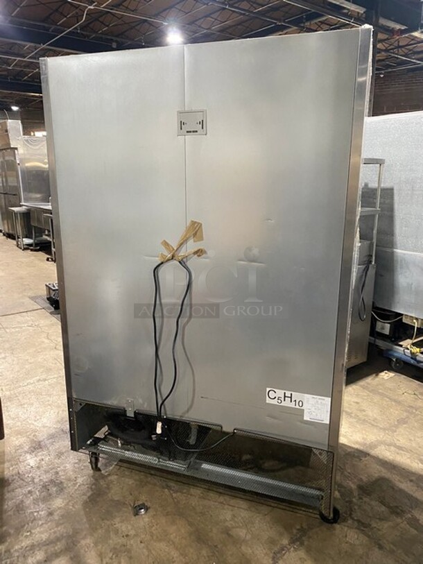 WOW! 2021 Bison Reach In Cooler! On Commercial Casters! Working When Removed! MODEL BRR46 SN: BRR4600321052900K80008 115V 1PH  - Image 3 of 10