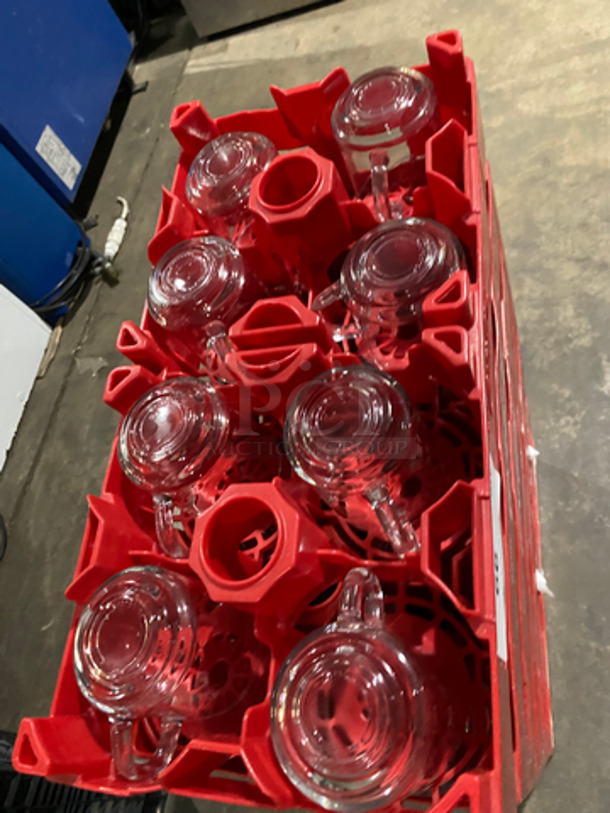 ALL ONE MONEY! Clear And White Mugs! Includes Red Poly Coca Cola Crates!  - Image 2 of 8