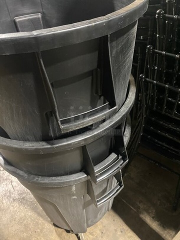 Impact Black Poly Trash Can! 3x Your Bid! - Image 4 of 7