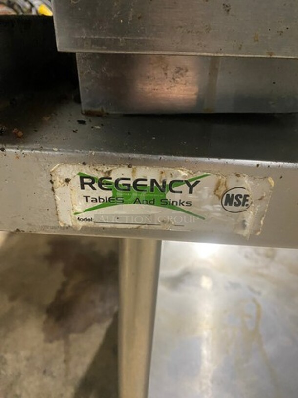 Therma Tek Commercial Natural Gas Powered Flat Griddle! With Back & Side Splashes! On Regency Commercial Equipment Stand! With Underneath Storage Space! All Stainless Steel! On Casters! WORKING WHEN REMOVED! - Image 9 of 11