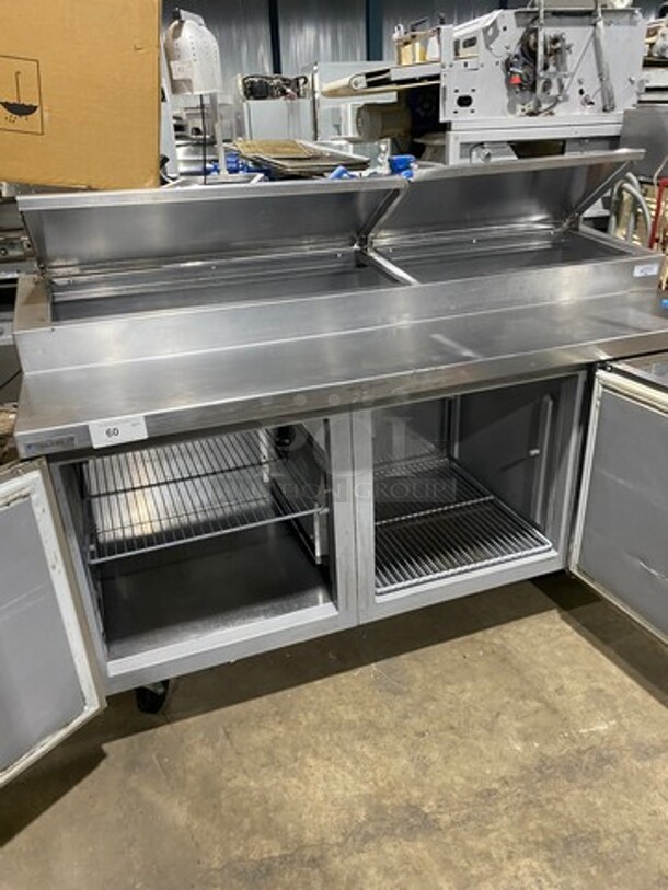 AWESOME! DELFIELD  2 Door Refrigerated Pizza Prep Table!  With Refrigerated Storage Underneath! 
 Model 18672PTBMP Serial 1905150000442 115V/60Hz/1 Phase On Casters! - Image 5 of 7