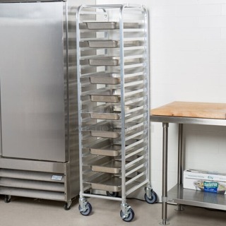 BRAND NEW SCRATCH & DENT! Regency 600STPR20KD 20 Pan Aluminum Steam Table Pan Rack - Unassembled. Box is damaged. 