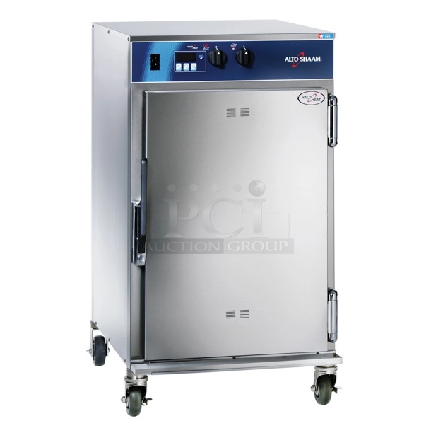 BRAND NEW! 2023 Alto Shaam 1000-TH/II Stainless Steel Commercial Electric Powered Heated Holding Cabinet on Commercial Casters. 120 Volts, 1 Phase. Stock Picture Used as Gallery. Tested and Working!