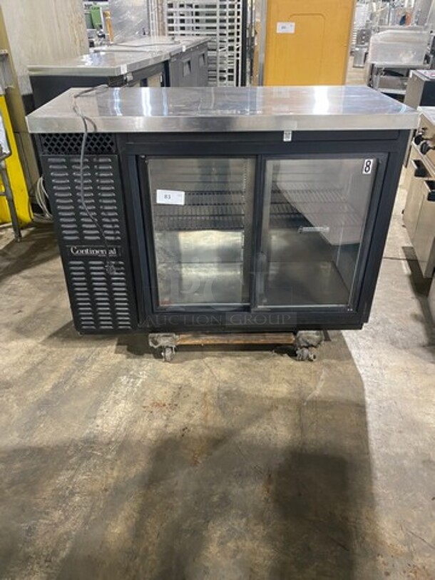 Continental Commercial 2 Sliding Door Back Bar Cooler! With View Through Doors! With Metal Rack! Model: BBC50SSGD SN: 149b6368 115V 60HZ 1 Phase