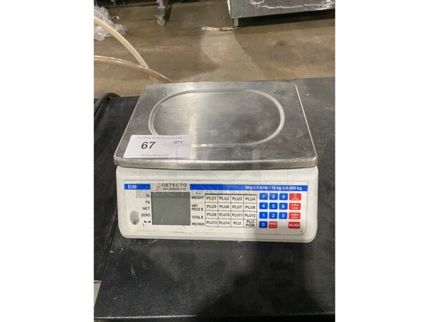 Detecto D30 Computing Scale. Stainless Steel Platform. Front and Rear Backlit LCD Displays! - Image 1 of 6