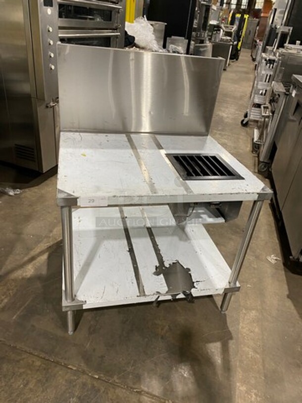 WOW! Custom Made Commercial Single Burner Prep Table! With Raised Back Splash! With Storage Space Underneath! Solid Stainless Steel! On Legs! - Image 9 of 9
