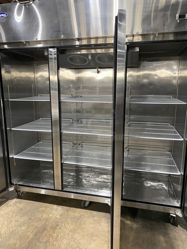 2018 Atosa 3 Door Stainless Steel Freezer! With 9 Racks! On Castors! Working When Removed! MODEL MBF8003 SN: MBF8003AUS100318050800C40004 115V 1PH - Image 5 of 10