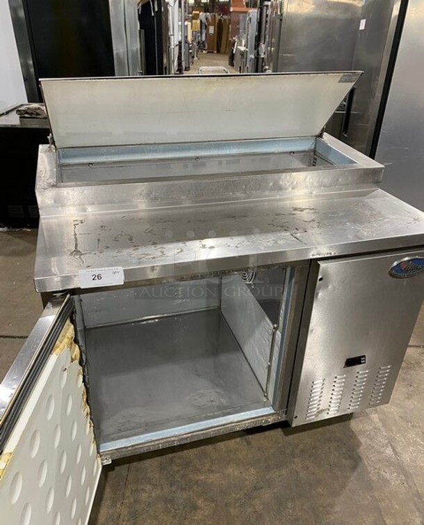 Valpro Commercial Refrigerated Pizza Prep Table! With Single Door Storage Space! All Stainless Steel! On Casters! Model: VPP44 SN: 8004233 115V 1 Phase - Image 5 of 9