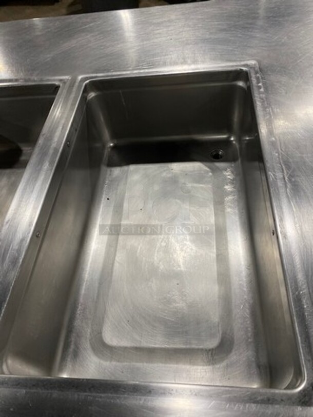 WOW! UNIQUE FIND! Delfield Manitowoc Commercial Custom-Made Half Cold Pan Half Steam Table Food Serving Station! Cold Pan Has 2 Door Refrigerated Storage Space Underneath! Steam Table Has Shelf Storage Space Underneath! All Stainless Steel! - Image 8 of 12