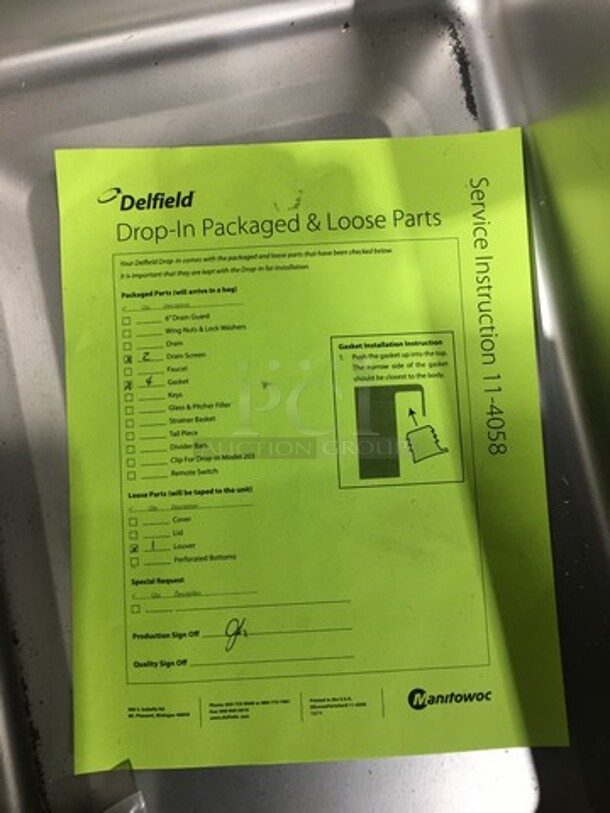 AWESOME! NEW! IN THE CRATE! Delfield Commercial Drop In Cold Pan! Solid Stainless Steel! Model: 8148EFN SN: 1707150000131 115V 60HZ 1 Phase - Image 4 of 7
