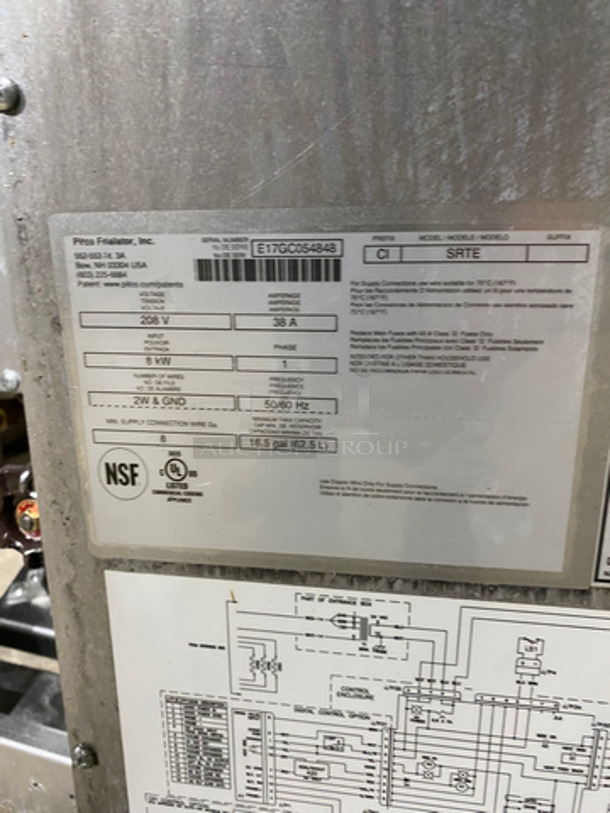 NICE! Pitco Electric Powered Commercial Pasta Cooker/Rethermalizer! With Backsplash! All Stainless Steel! On Legs! Model: SRTE SN: E17GC054848 208V 60HZ 1 Phase - Image 8 of 9