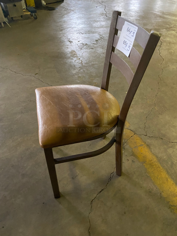 Tan Cushioned Chairs! With Brown Metal Body! 5x Your Bid! - Image 2 of 7
