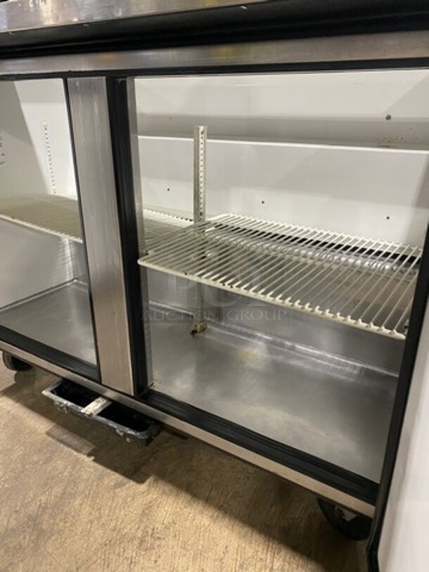 True Commercial Refrigerated Sandwich Prep Table! With 2 Door Underneath Storage Space! Poly Coated Racks! All Stainless Steel! On Casters! Model: TSSU4812 SN: 14045588 115V 60HZ 1 Phase - Image 6 of 9