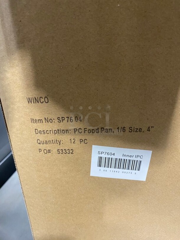 WOW! IN THE BOX! Winco 1/6 Drop In Pans! Model SP7604! 12 X Your Bid! - Image 2 of 7
