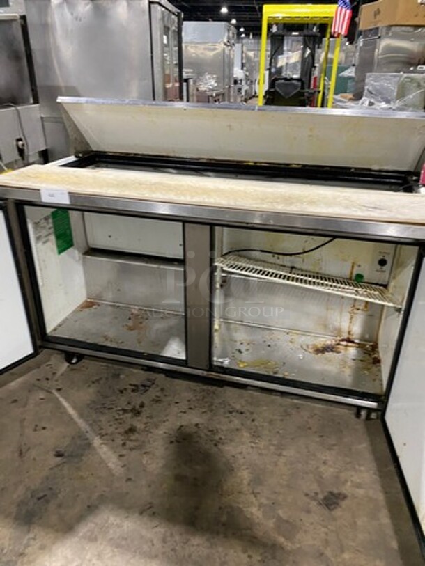 True Commercial Refrigerated Sandwich Prep Table! With Commercial Cutting Board! With 2 Door Underneath Storage Space! All Stainless Steel! On Casters! Model: TSSU6016 SN: 13826602 115V 60HZ 1 Phase - Image 5 of 8