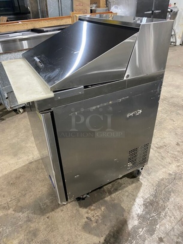 Atosa Commercial Refrigerated Sandwich Prep Table! With Commercial Cutting Board! With Single Door Storage Space! Poly Coated Rack! All Stainless Steel! On Casters! Model: MSF8301 SN: MSF830104216101500C40036 115V 60HZ 1 Phase - Image 2 of 10