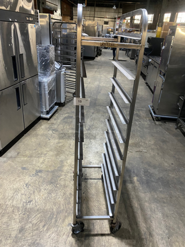 Metal Commercial Pan Transport Rack! Holds Full Size Trays! On Casters!