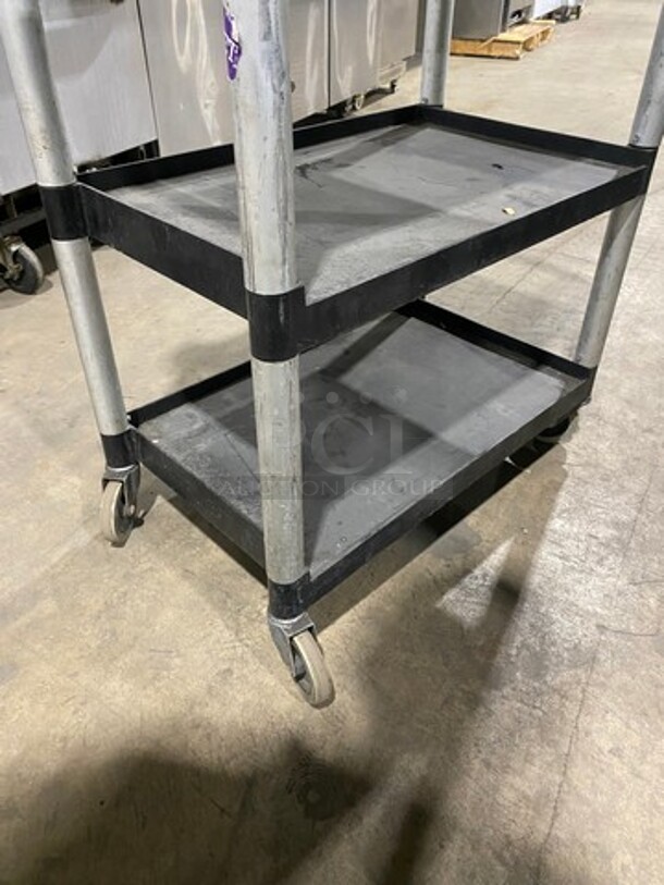 Qualite Commercial Poly 3 Tier Utility Cart! With Dual Side Push Handles! On Casters! - Image 5 of 6