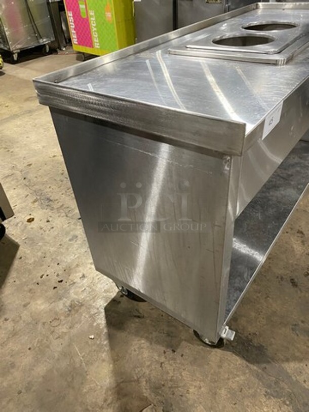 WIN Commercial Heated Food/ Soup Serving Steam Table Station! With Round Pan Adapter! With Storage Space Underneath! All Stainless Steel! On Casters! Model: WBHT100 SN: N0JA72125 208V 60HZ 1 Phase - Image 2 of 11