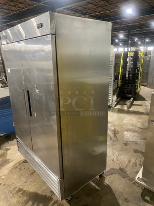 Edesa Commercial 2 Door Reach In Cooler! With Poly Coated Racks! All Stainless Steel! On Casters! Model: EDRR49 SN: 15060371M 115V 60HZ 1 Phase - Image 2 of 9