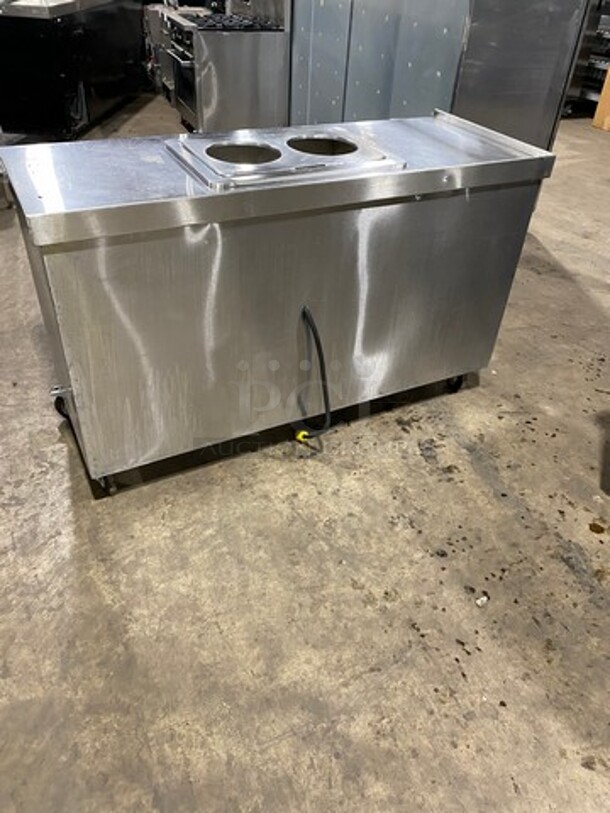 WIN Commercial Heated Food/ Soup Serving Steam Table Station! With Round Pan Adapter! With Storage Space Underneath! All Stainless Steel! On Casters! Model: WBHT100 SN: N0JA72125 208V 60HZ 1 Phase - Image 3 of 11
