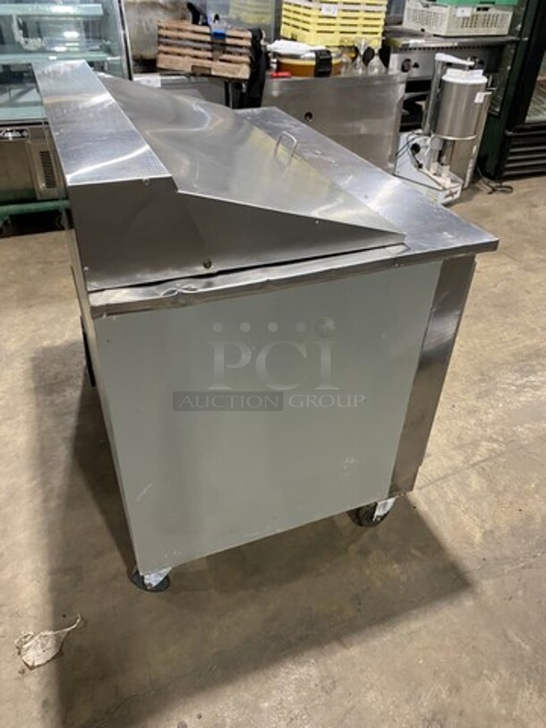 2013 Cool Tech Commercial Refrigerated Sandwich Prep Table! With 2 Door Storage Space Underneath! All Stainless Steel! On Casters! Model: CMPH48BM SN: 115734 120V - Image 4 of 8