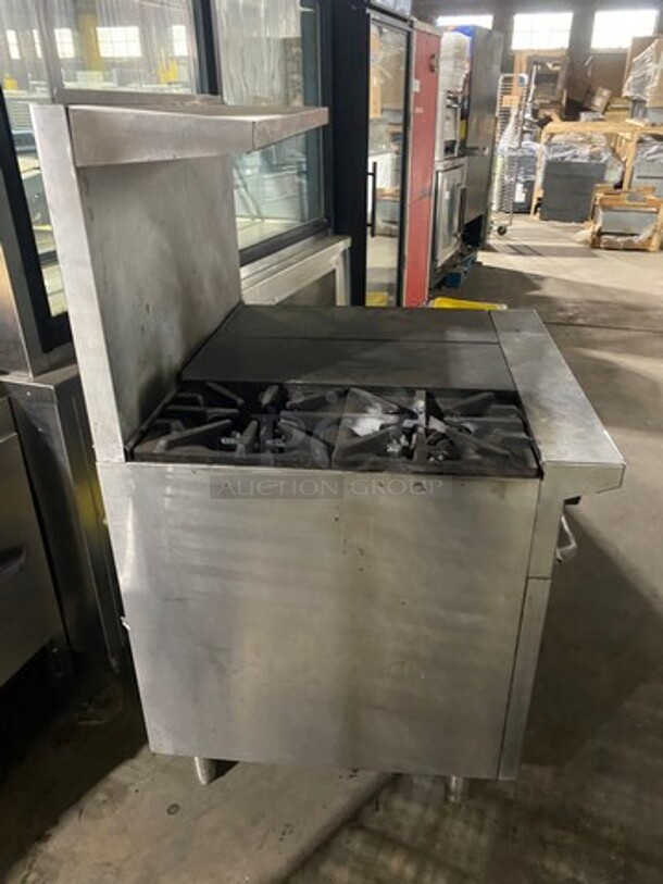 Sweet! Garland Heavy Duty Natural Gas Powered 2 Burner & 24 Inch French Top Combo! With Full Size Oven Underneath! On Legs!  - Image 3 of 9