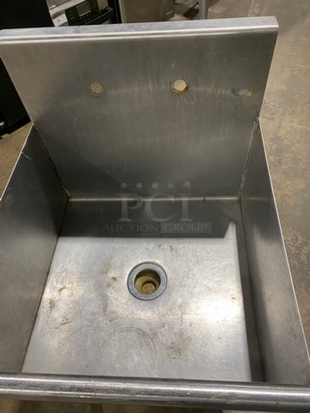 L & J Commercial Single Bay Drop In Sink! With Back Splash! Solid Stainless Steel! On Legs! - Image 5 of 7
