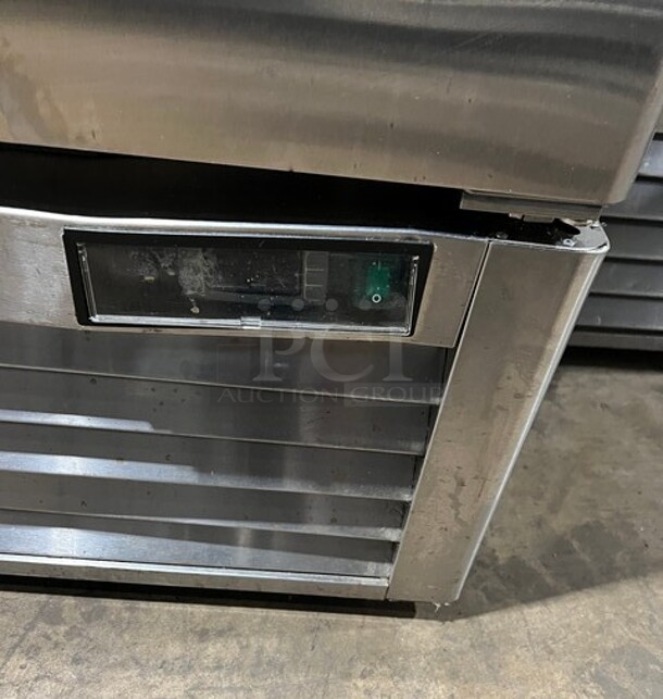 2019 Bison Commercial Single Door Reach In Cooler! Poly Coated Racks! All Stainless Steel! With Casters! Working When Removed! MODEL BRR21 SN:BRR2100319061900K80014 115V 1PH - Image 7 of 8