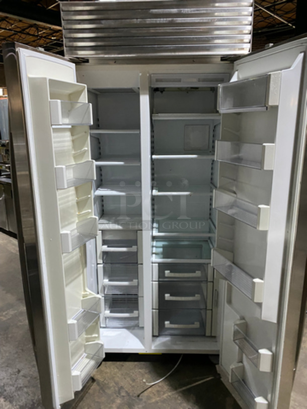 Sub Zero Commercial 2 Door Reach In Refrigerator/Freezer! With Shelves And Poly Coated Racks! All Stainless Steel! - Image 5 of 11