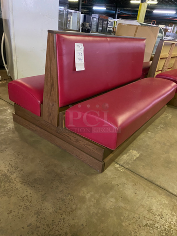 NEW! 2 Dual Sided Red Cushioned Booth Seats! With Wooden Outline! 2x Your Bid! - Image 7 of 7