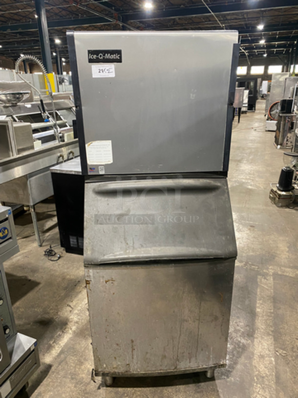 Ice-O-Matic Commercial Ice Making Machine! On Commercial Ice Bin! All Stainless Steel! On Legs! 2x Your Bid Makes One Unit! Model: ICE1006HW5 SN: 15061280013097 208/230V 60HZ 1 Phase