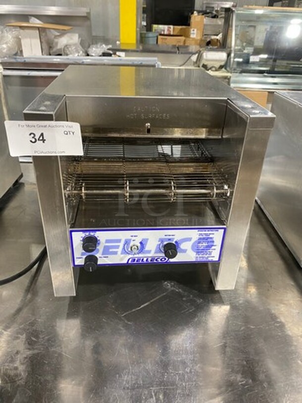 Belleco Commercial Countertop Electric Powered Conveyor Toaster! All Stainless Steel! Model: JT2H SN: 15013683204 208V 60HZ 1 Phase