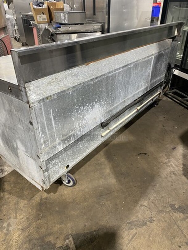 Delfield 84" Inch All Stainless Steel Work Top Lowboy Cooler! With 2 Draws And 2 Doors! With Raised Back Splash! 115V 1 Phase! On Casters! - Image 3 of 11