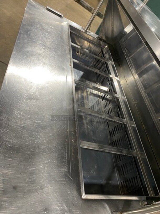Blue Air Commercial Refrigerated Sandwich Prep Table! With 2 Door Storage Space Underneath! With Triple Over Head Shelf Storage! All Stainless Steel! On Casters! Model: BLPT48 115V 60PH 1 Phase - Image 9 of 11