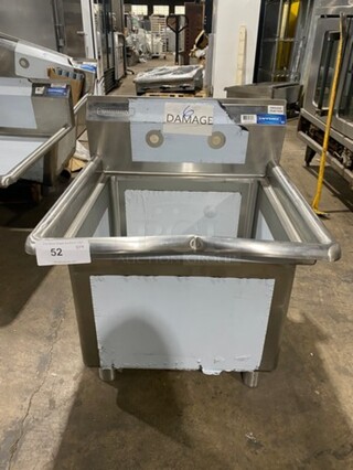 NEW! SCRATCH-N-DENT! Sapphire Single Compartment Prep Sink! All Stainless Steel! With Legs! Model: SMS2020