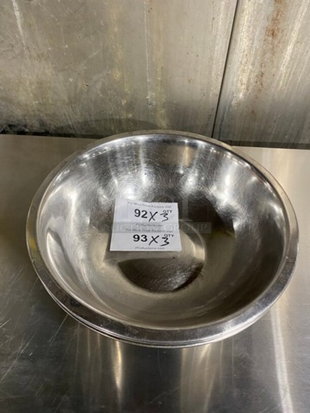 Stainless Steel Mixing Bowls! 3x Your Bid!