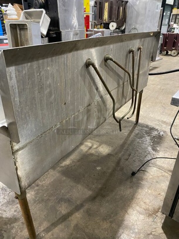 Commercial 3 Compartment Dish Washing Sink! With Faucets And Handles! With Back Splash! All Stainless Steel! On Legs! - Image 3 of 9